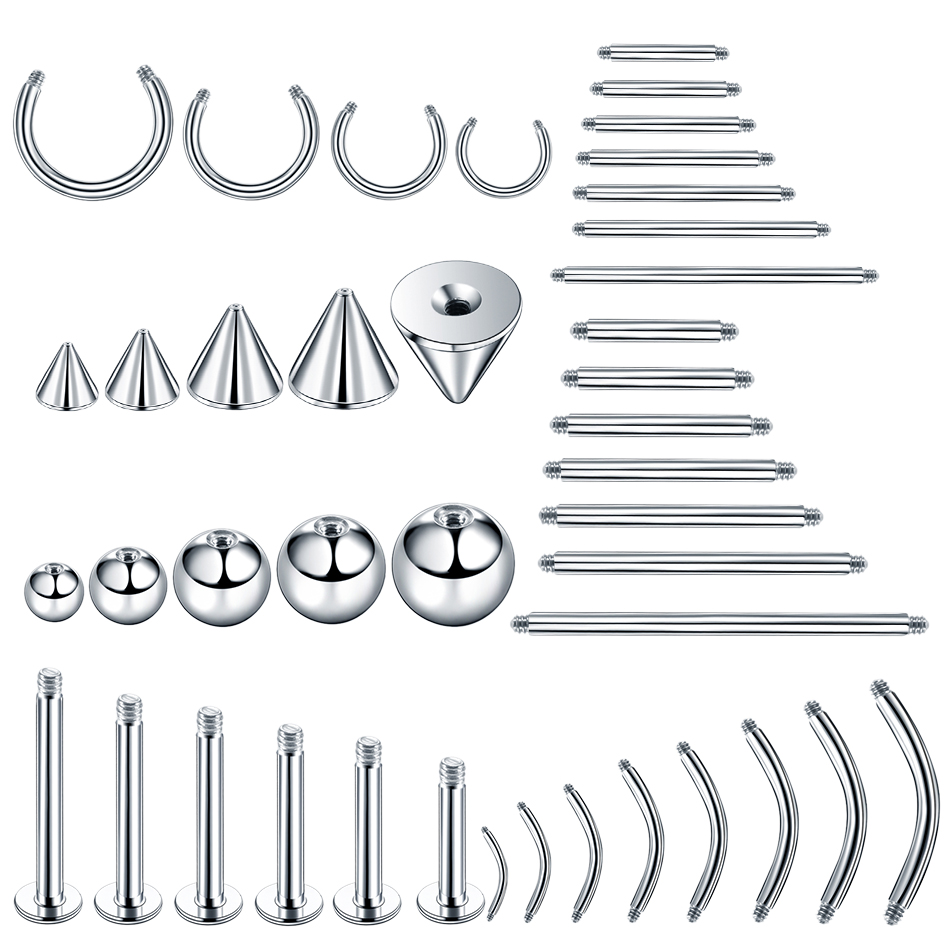 Body Jewelry Replacement Ball - 100 개/몫 스틸 귀걸이 바벨 젖꼭지