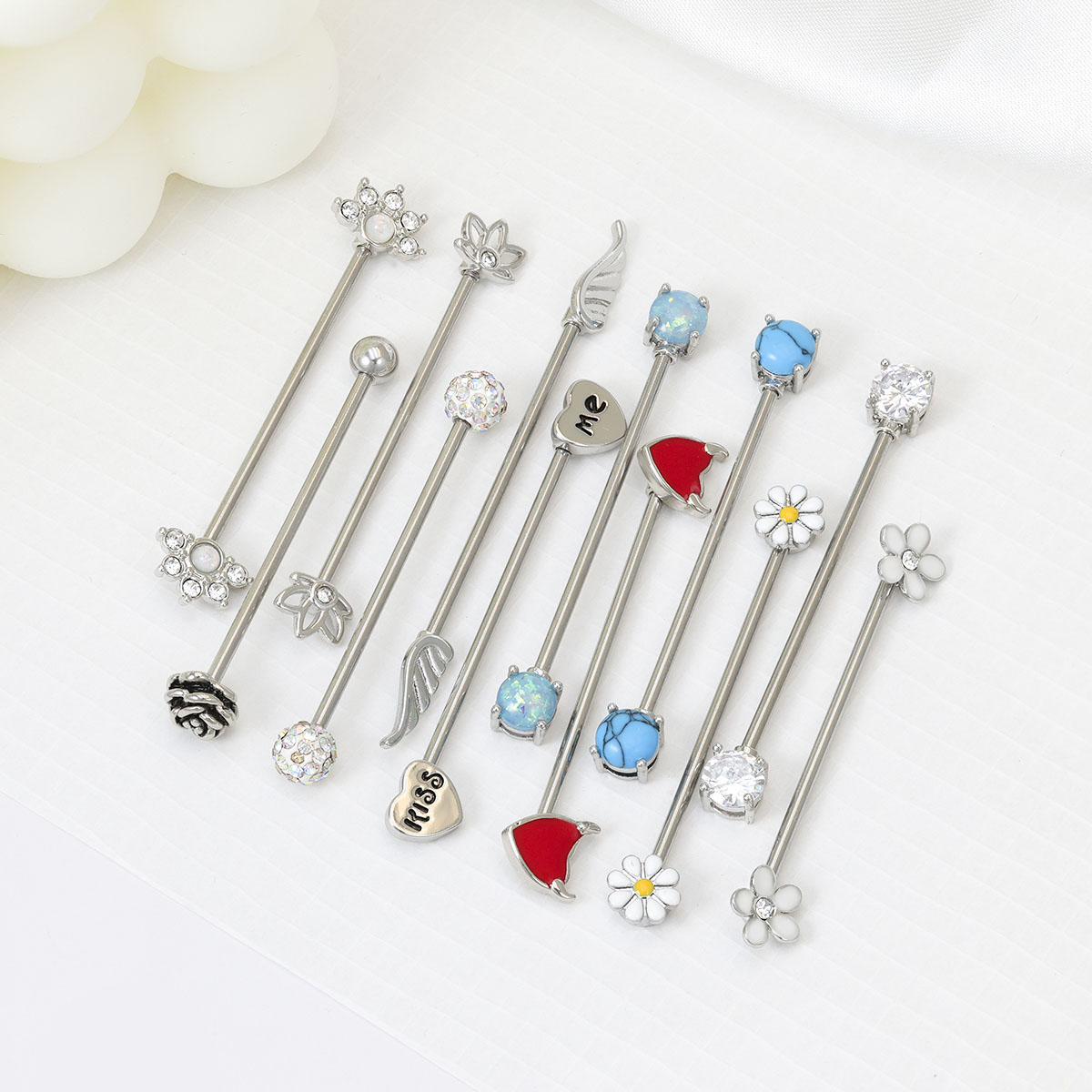 Body Jewelry Surgical Steel - 16G 화살표 하트 산업용 바벨 외과
