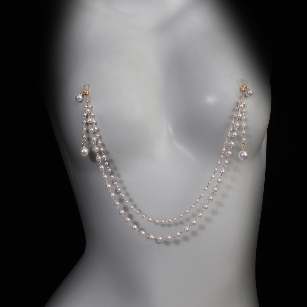 인조 진주 태슬 체스트 체인 브라 노피어싱 니플 액세서 - Body Jewelry Retainers 리뷰 및 가격
