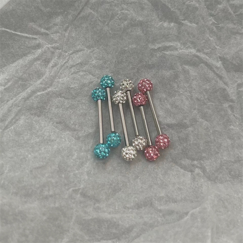 티타늄 스틸 텅 스터드 반짝이는 크리스탈 볼 텅 링 교 - Body Jewelry Replacement Ball 리뷰 및 가격