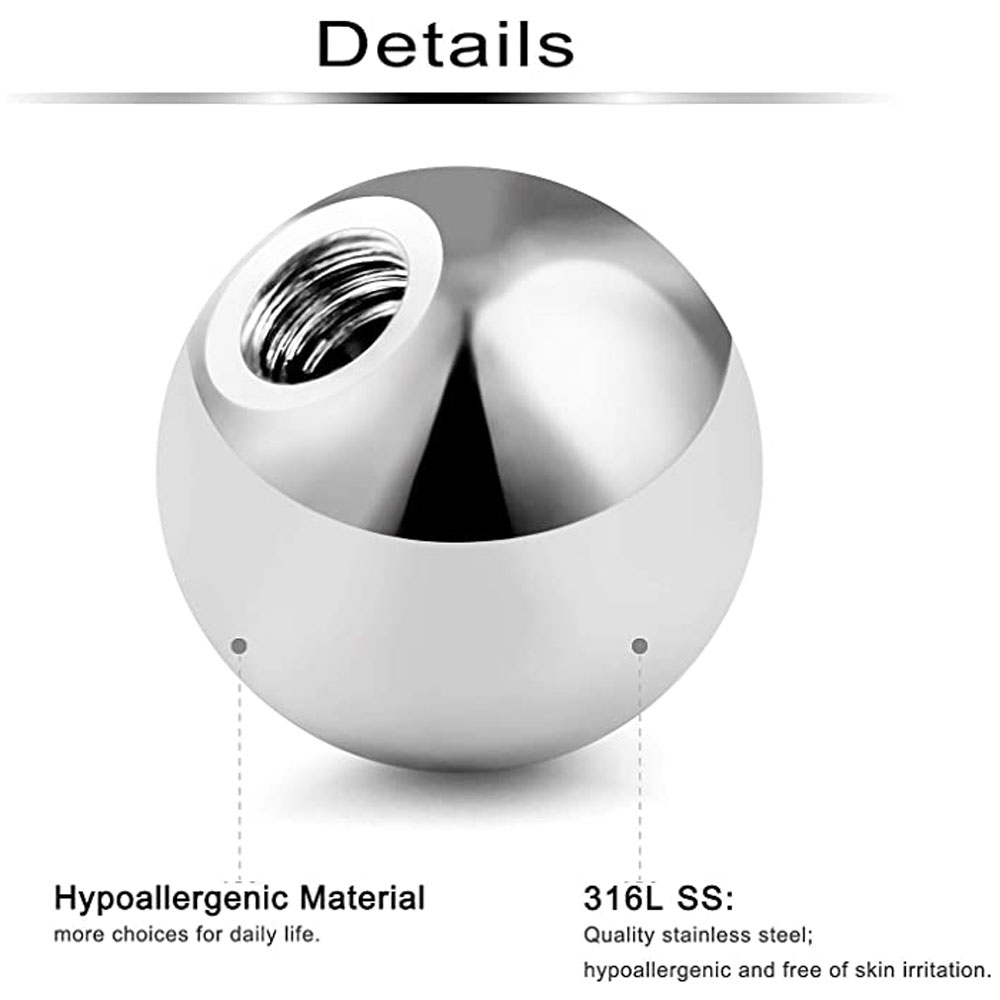 80Pcs 3-5MM 316L 외과 강철 외부 스레드  - Body Jewelry Replacement Ball 리뷰 및 가격