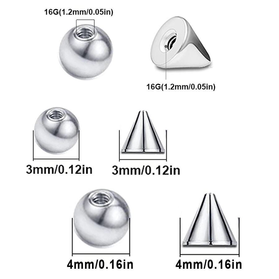 100pcs 16G 3mm 4mm 교체 예비 공 스파이 - Body Jewelry Replacement Ball 리뷰 및 가격