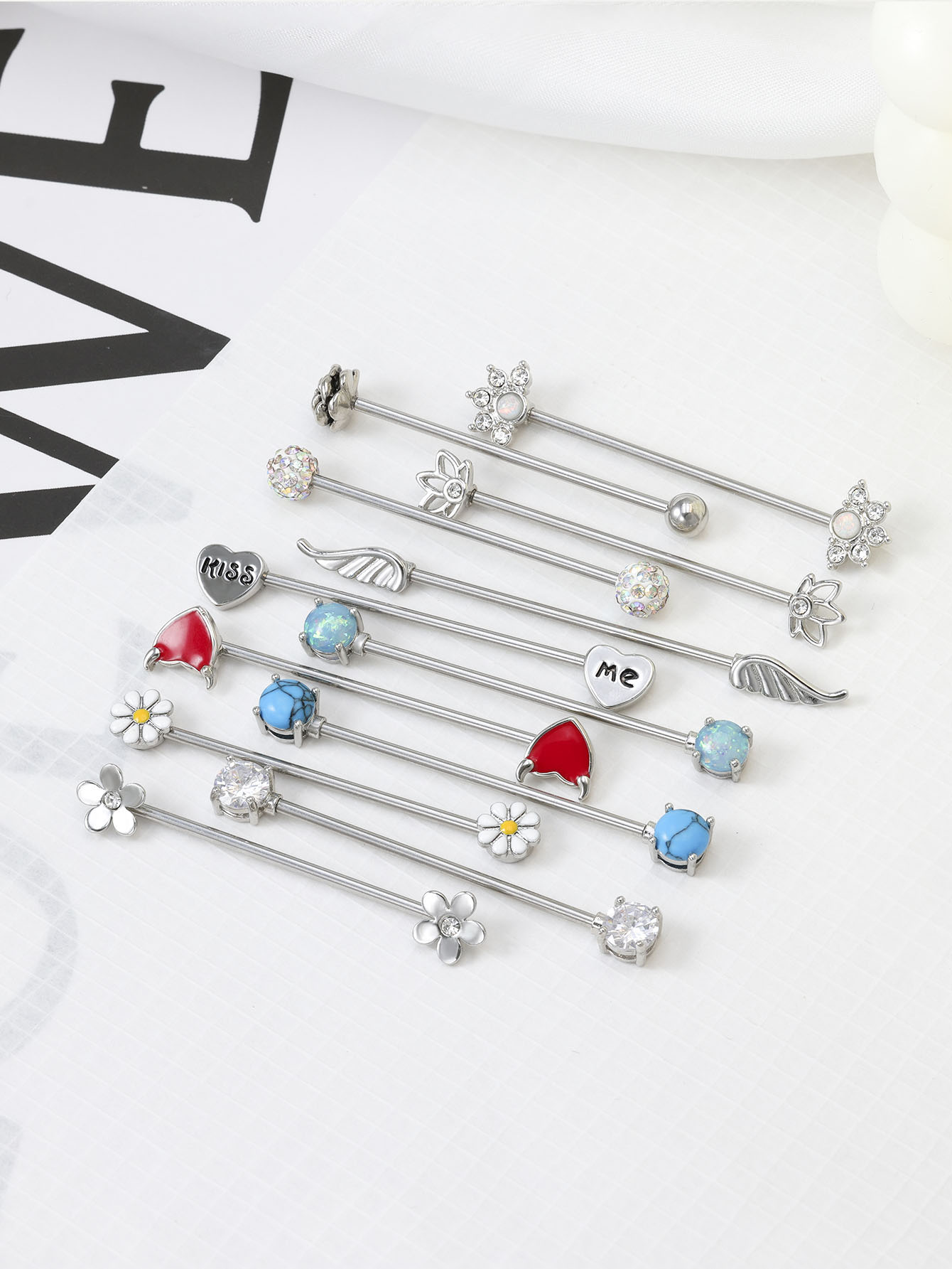 16G 화살표 하트 산업용 바벨 외과 강철 짧은 연골  - Body Jewelry Surgical Steel 리뷰 및 가격