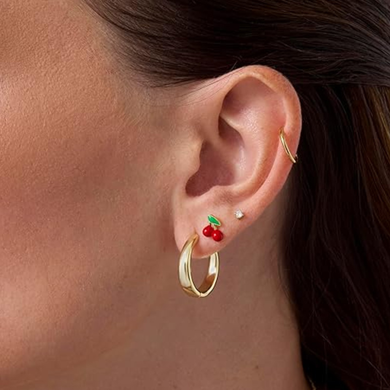여성을위한 2pcs 연골 귀걸이 스터드 외과 강철 플랫 - Body Jewelry Surgical Steel 리뷰 및 가격