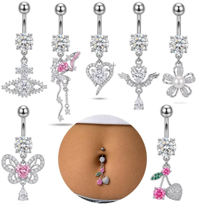 1개입 고급스러운 댕글 배꼽 링 수술용 스틸 네이블 바 - Body Jewelry Surgical Steel 리뷰 및 가격